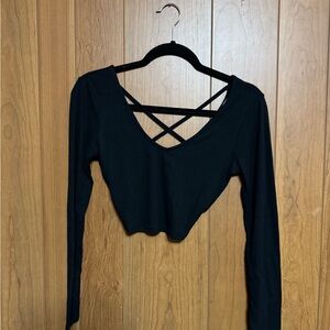 Derek Heart Black Crisscross Crop Top